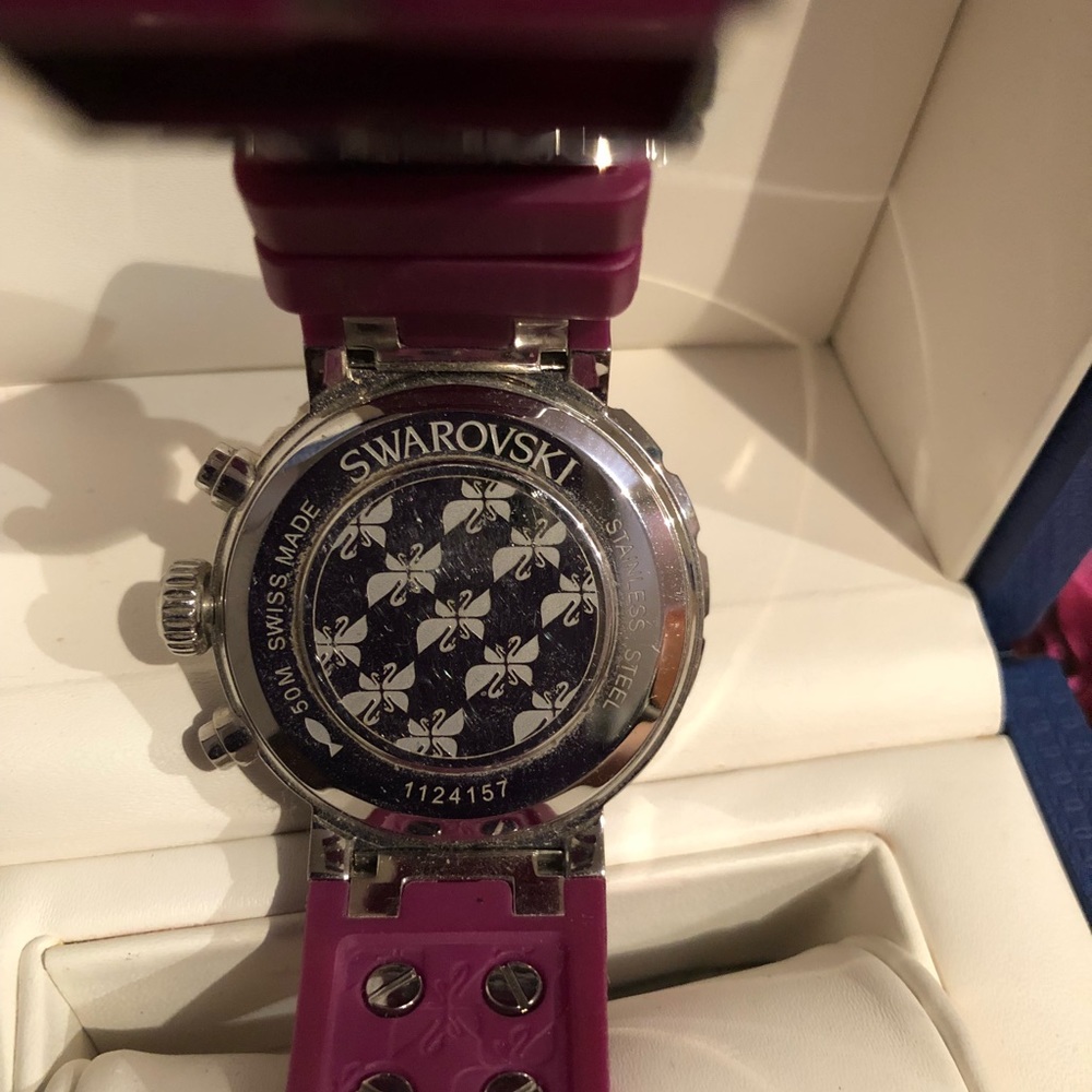 Swarovski Purple Band with Silver Tone Watch - Picture 3 of 3
